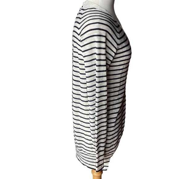 BROCHU WALKER V Neck Button Up Striped Cardigan Sweater Size Medium - Picture 8 of 11